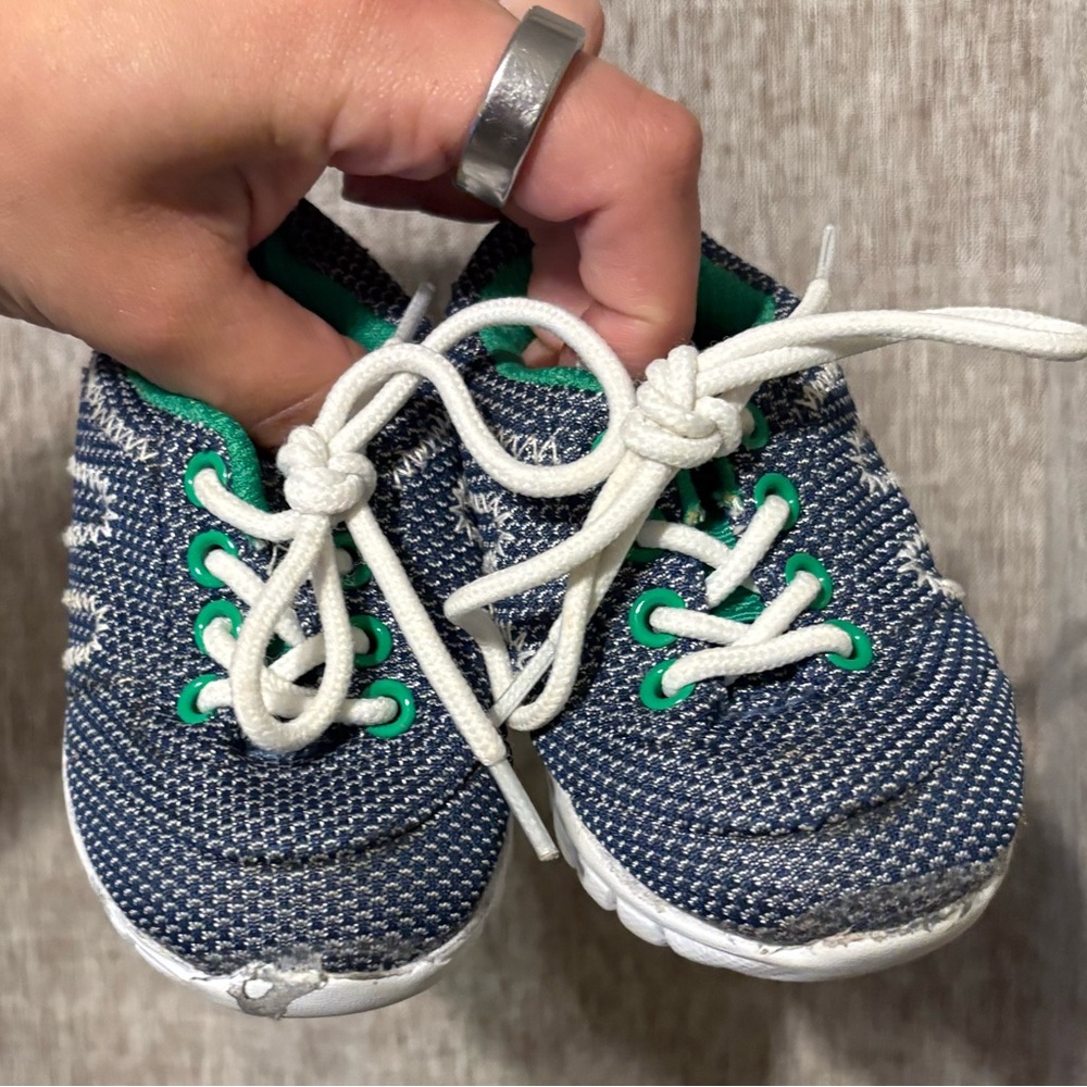 Kids Blue and Green Sneakers